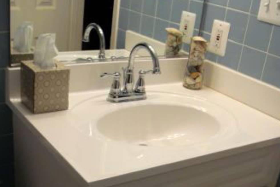 bath view of the washbasin after remodeling