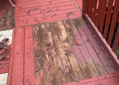 close up view of the deck