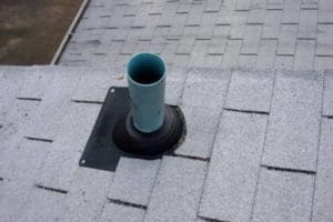 view of the pipe at the roof