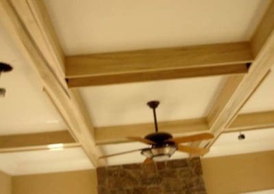 view of the false ceiling at the house and the fan